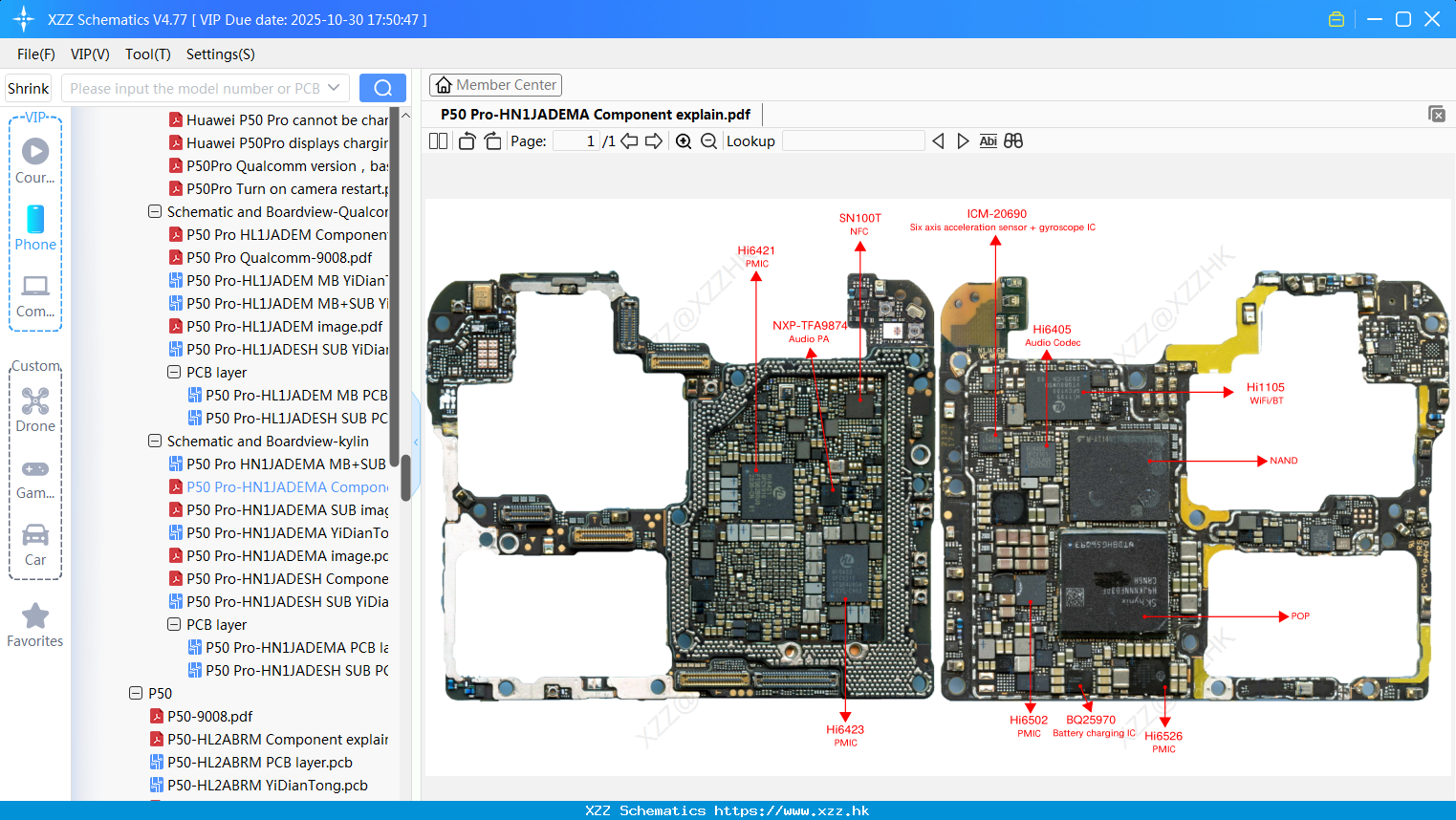 Huawei P50 Pro-HN1JADEMA Component Explain